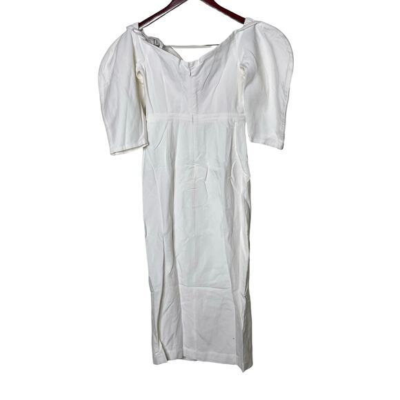 NWT Mara Hoffman Leonara off-the-shoulder Lyocell linen-blend midi dress sz 0 - Picture 7 of 11